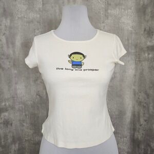 Y2K Star Trek Live Long Prosper Baby Tee Cream Fitted Graphic XL Trekkie
